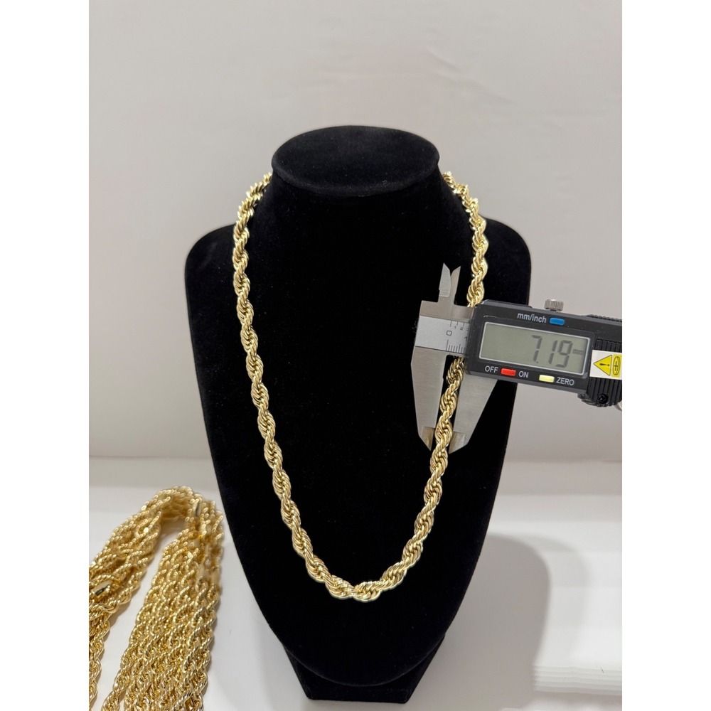 big rope chain 7mm 20inch 14k gold layered lobster clasp - Picture 2 of 6